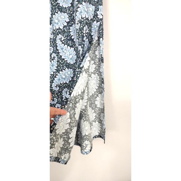 J Crew Collection Blue Long A-Line Skirt Double Side Slits Pockets Tie Small - Picture 11 of 16